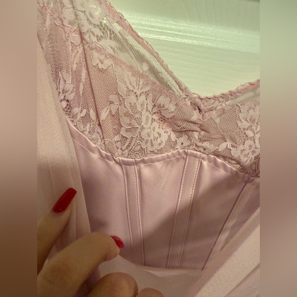 House of CB Pink Lace-Trim Maxi Dress - Picture 7 of 9